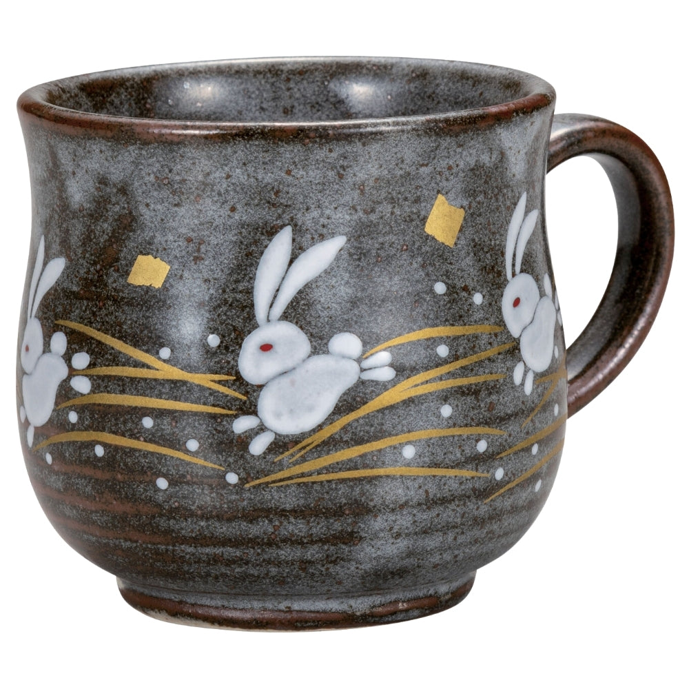 Kutani Yaki Ware Jumping Rabbit Mug