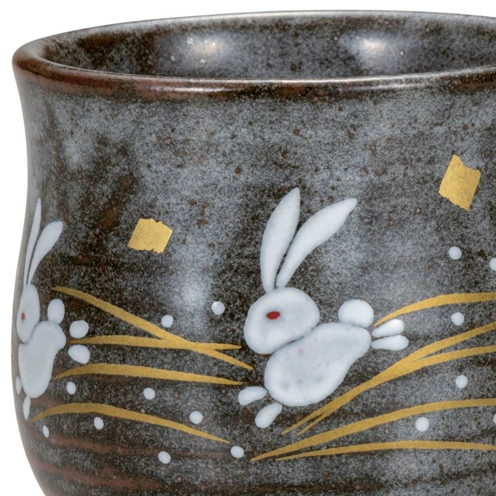Kutani Yaki Ware Jumping Rabbit Mug