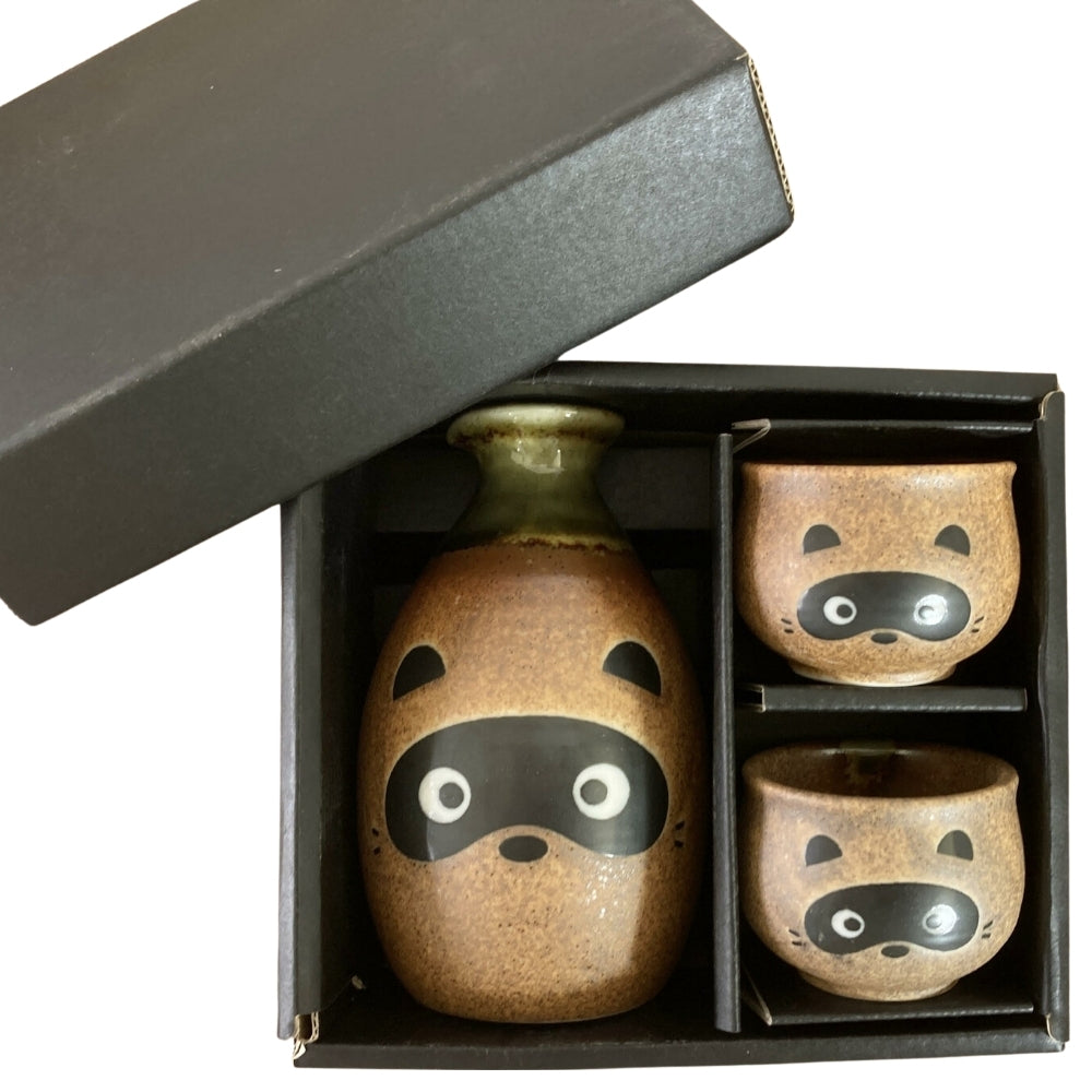 美濃焼 たぬき 酒器セット 徳利 盃