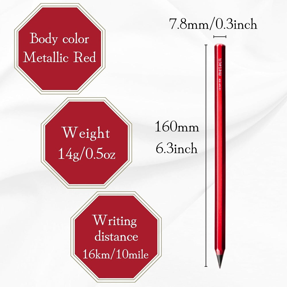 SUN-STAR Metacil Metal Pencil - Metallic Red