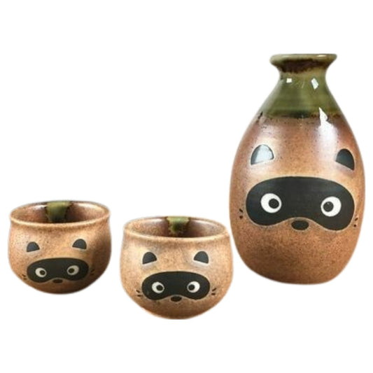 美濃焼 たぬき 酒器セット 徳利 盃